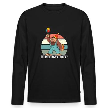 Bigfoot Party Supplies Birthday Boy Sasquatch - Men's Premium Organic Long Sleeve Shirt - black - Front - Nico (187cm)