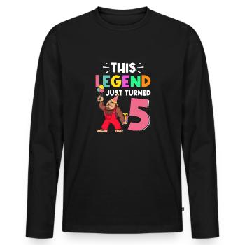 Bigfoot Party Supplies This Legend Just Turned 5 - Men's Premium Organic Long Sleeve Shirt - black - Front - Nico (187cm)