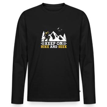 Bigfoot Party Supplies Keep On Hike And Seek - Men's Premium Organic Long Sleeve Shirt - black - Front - Nico (187cm)