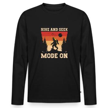 Bigfoot Party Supplies Hike And Seek Mode On - Men's Premium Organic Long Sleeve Shirt - black - Front - Nico (187cm)