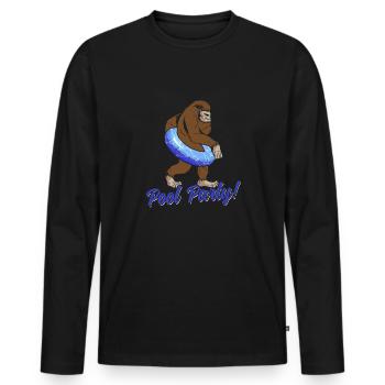 Bigfoot Party Supplies Sasquatch Pool Party - Men's Premium Organic Long Sleeve Shirt - black - Front - Nico (187cm)