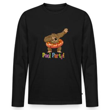 Bigfoot Party Supplies Sasquatch Pool Party - Men's Premium Organic Long Sleeve Shirt - black - Front - Nico (187cm)