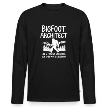 Bigfoot Party fournit Bigfoot Architect - T-shirt manches longues Premium bio Homme - noir - Devant - Nico (187cm)