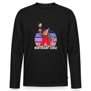 Bigfoot Party Supplies Birthday Girl Sasquatch - Men's Premium Organic Long Sleeve Shirt - black - Front - Nico (187cm)