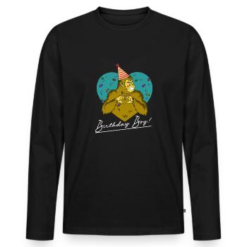 Bigfoot Party Supplies Anniversaire Garçon Sasquatch - T-shirt manches longues Premium bio Homme - noir - Devant - Nico (187cm)
