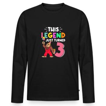 Bigfoot Party Supplies Dad Of The Birthday Crew - Men's Premium Organic Long Sleeve Shirt - black - Front - Nico (187cm)