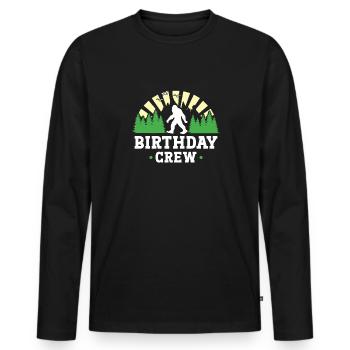 Bigfoot Party Supplies Sasquatch Birthday Crew - Men's Premium Organic Long Sleeve Shirt - black - Front - Nico (187cm)