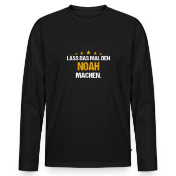 Lass das mal den Noah machen Name - Männer Premium Bio Langarmshirt - Schwarz - Vorne - Nico (187cm)