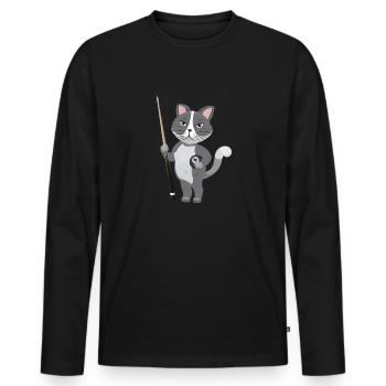 Billard de billard de billard de snooker - T-shirt manches longues Premium bio Homme - noir - Devant - Nico (187cm)