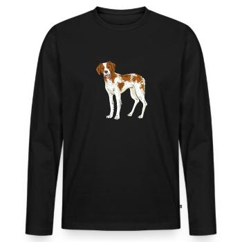 French Brittany Spaniel Epagneul Breton Geschenk - Männer Premium Bio Langarmshirt - Schwarz - Vorne - Nico (187cm)