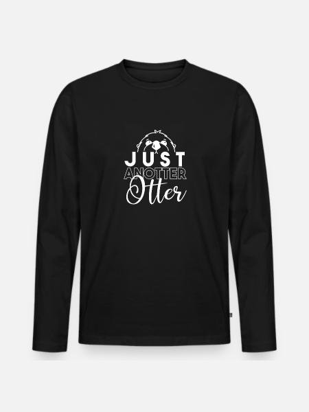 Anotter, Süßes Wildtier, Seeotter - Männer Premium Bio Langarmshirt - Schwarz
