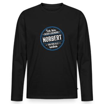 Ich bin dieser legendärer Norbert Name - Männer Premium Bio Langarmshirt - Schwarz - Vorne - Nico (187cm)