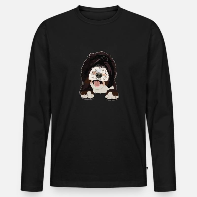 Sheepadoodle Hund Geschenk - Männer Premium Bio Langarmshirt - Schwarz