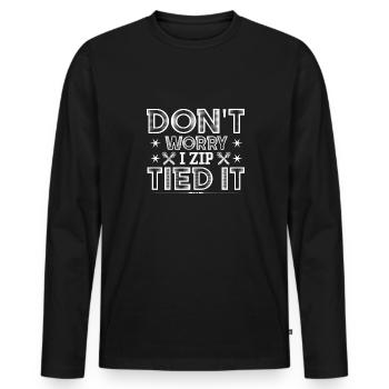 Ne t’inquiète pas, je l’ai lié, il - T-shirt manches longues Premium bio Homme - noir - Devant - Nico (187cm)