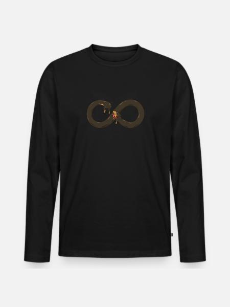 Funny dachshund infinitely long dachshund - Men's Premium Organic Long Sleeve Shirt - black