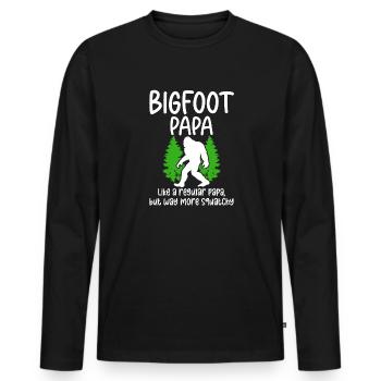 Bigfoot Party fournit Bigfoot Papa - T-shirt manches longues Premium bio Homme - noir - Devant - Nico (187cm)