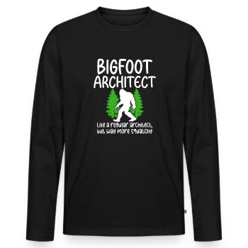 Bigfoot Party fournit Bigfoot Architect - T-shirt manches longues Premium bio Homme - noir - Devant - Nico (187cm)