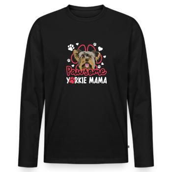 Yorkshire Terrier Yorkie Hund Geschenk - Männer Premium Bio Langarmshirt - Schwarz - Vorne - Nico (187cm)