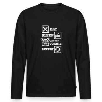 Yorkshire Terrier Yorkie Hund Geschenk - Männer Premium Bio Langarmshirt - Schwarz - Vorne - Nico (187cm)