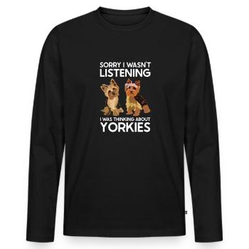 Yorkshire Terrier Yorkie Hund Geschenk - Männer Premium Bio Langarmshirt - Schwarz - Vorne - Nico (187cm)