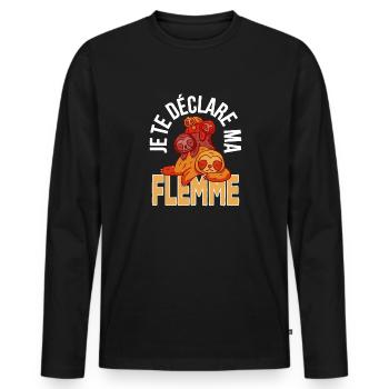 humour st valentin pour toute la famille - T-shirt manches longues Premium bio Homme - noir - Devant - Nico (187cm)