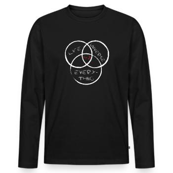 Life Universe Everything 42 Antwort - Männer Premium Bio Langarmshirt - Schwarz - Vorne - Nico (187cm)
