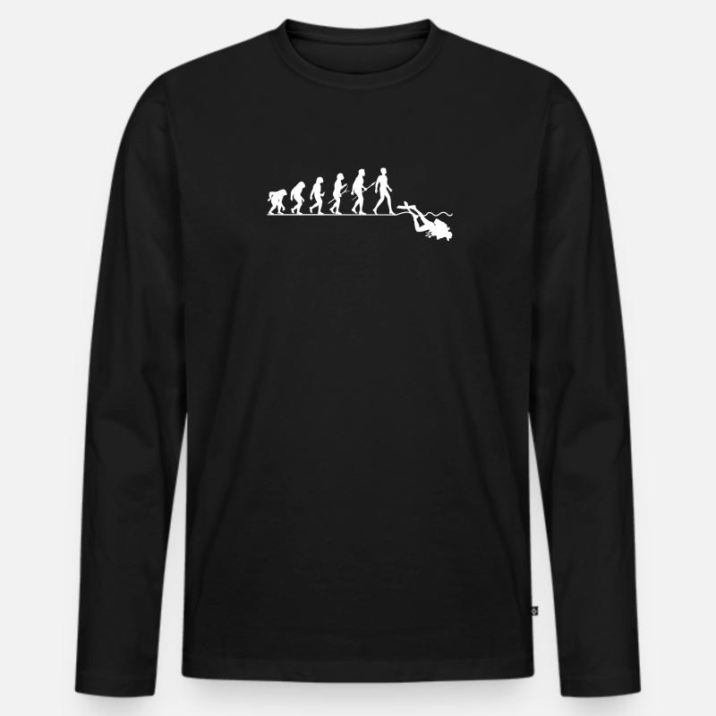 Diving Evolution Diver Funny Gift - Men's Premium Organic Long Sleeve Shirt - black