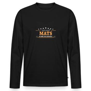 Professionell Mats Name Vorname - Männer Premium Bio Langarmshirt - Schwarz - Vorne - Nico (187cm)