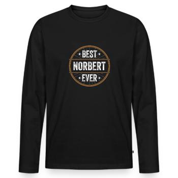 Meilleur Norbert Jamais Nom Prénom Nom Cadeau - T-shirt manches longues Premium bio Homme - noir - Devant - Nico (187cm)