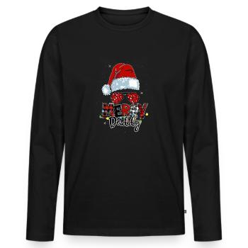 Joyeux Noël Père Noël Tenue de papa - T-shirt manches longues Premium bio Homme - noir - Devant - Nico (187cm)