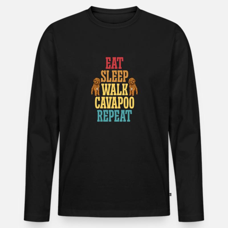 Cavapoo Cavoodle Capoodle Hund - Männer Premium Bio Langarmshirt - Schwarz