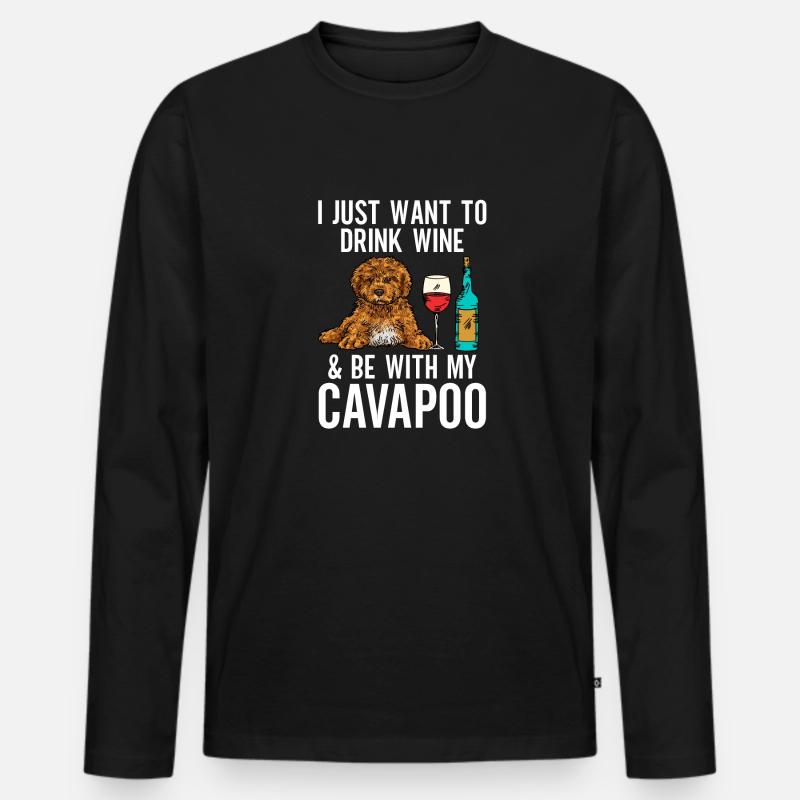 Cavapoo Cavoodle Capoodle Dog - Men's Premium Organic Long Sleeve Shirt - black