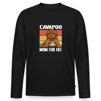 Cavapoo Cavoodle Capoodle Chien - T-shirt manches longues Premium bio Homme - noir - Devant - Nico (187cm)