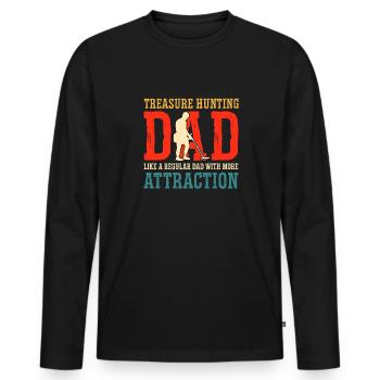 Metal Detector Treasure Hunters Treasure Hunt - Men's Premium Organic Long Sleeve Shirt - black - Front - Nico (187cm)