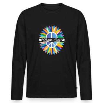 hippie seele - Männer Premium Bio Langarmshirt - Schwarz - Vorne - Nico (187cm)