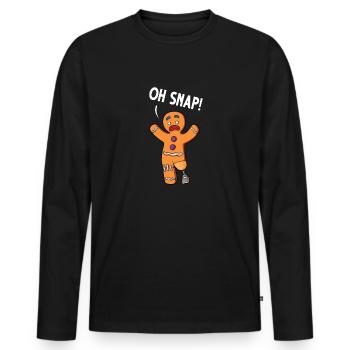 Leg surgery wheelchair lost leg - Men's Premium Organic Long Sleeve Shirt - black - Front - Nico (187cm)