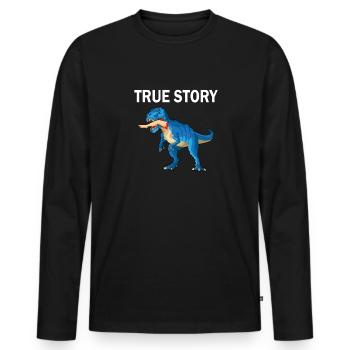 Leg surgery wheelchair lost leg - Men's Premium Organic Long Sleeve Shirt - black - Front - Nico (187cm)