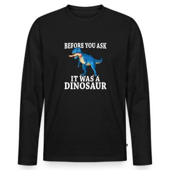 Leg surgery wheelchair lost leg - Men's Premium Organic Long Sleeve Shirt - black - Front - Nico (187cm)