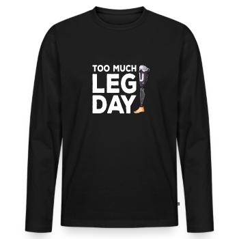 Leg surgery wheelchair lost leg - Men's Premium Organic Long Sleeve Shirt - black - Front - Nico (187cm)
