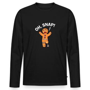 Leg surgery wheelchair lost leg - Men's Premium Organic Long Sleeve Shirt - black - Front - Nico (187cm)