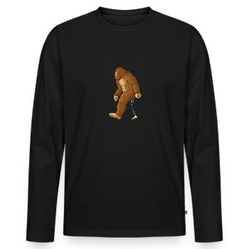 Leg surgery wheelchair lost leg - Men's Premium Organic Long Sleeve Shirt - black - Front - Nico (187cm)