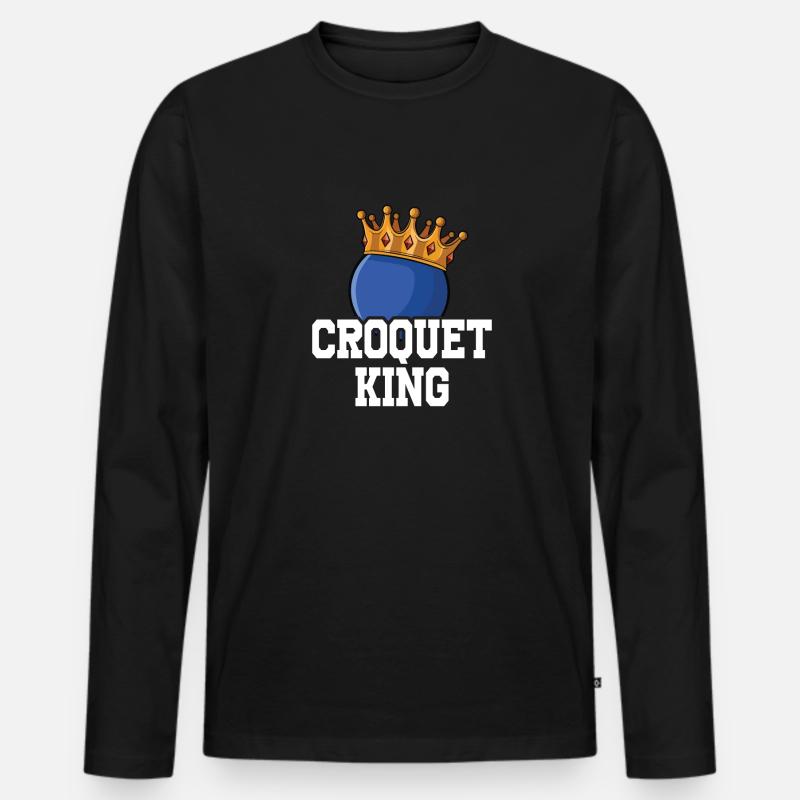 Croquet - Männer Premium Bio Langarmshirt - Schwarz