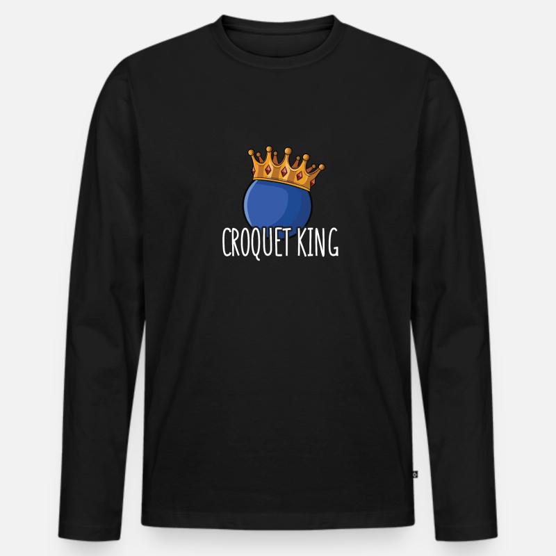 Croquet - Männer Premium Bio Langarmshirt - Schwarz