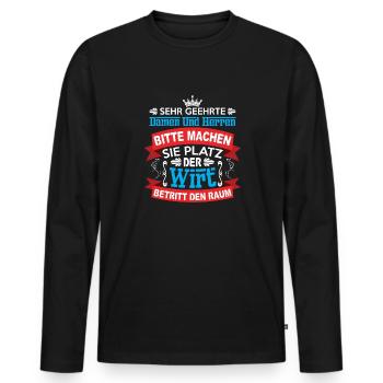Machen Sie Platz Der Wirt Betritt Den Raum - Männer Premium Bio Langarmshirt - Schwarz - Vorne - Nico (187cm)