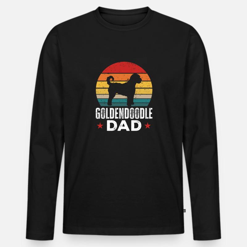 Goldendoodle Doodle Hund - Männer Premium Bio Langarmshirt - Schwarz