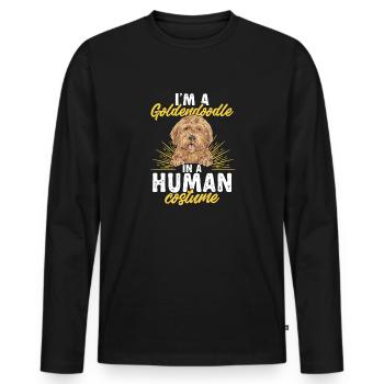 Goldendoodle Doodle Chien - T-shirt manches longues Premium bio Homme - noir - Devant - Nico (187cm)