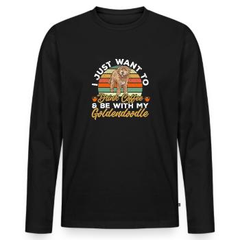 Goldendoodle Doodle Dog - Men's Premium Organic Long Sleeve Shirt - black - Front - Nico (187cm)