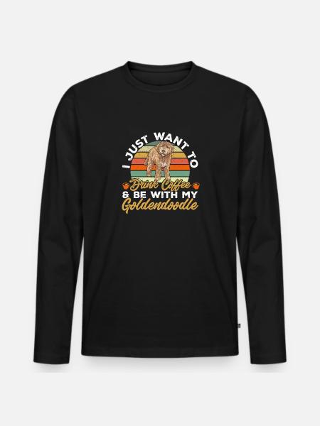 Goldendoodle Doodle Hund - Männer Premium Bio Langarmshirt - Schwarz