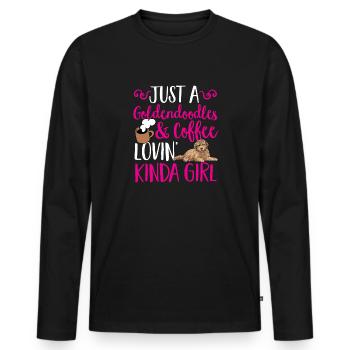 Goldendoodle Doodle Dog - Men's Premium Organic Long Sleeve Shirt - black - Front - Nico (187cm)