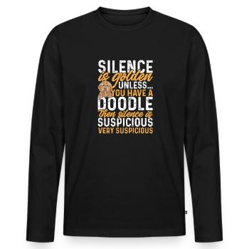Goldendoodle Doodle Hund - Männer Premium Bio Langarmshirt - Schwarz - Vorne - Nico (187cm)